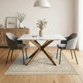 thumbnail image 3 of ODIKA Symmetrical Neutral Decorative Hexagon Grid With Classic Edge Detail Easy Care Kids Safe for Small Living Room, Playroom, Bedroom, 3 of 7