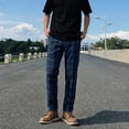 thumbnail image 3 of GINGTTO Men's Dress Pants Plaid Straight Leg Stretch Chino Pants Regular Fit Golf Business Casual, 3 of 6