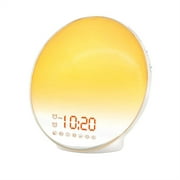 ruzhgo USB-Powered LED Wake-up Light Clock Color-Changing Nightlight Radio Sound Lamp Adults Kids Bedroom Bedside Decoration