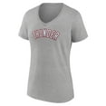 thumbnail image 2 of Women's  Gray Oklahoma City Thunder Alternate Logo V-Neck T-Shirt, 2 of 3