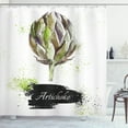 thumbnail image 1 of Ambesonne Artichoke Shower Curtain, Watercolor Splashy Veggie, 69"Wx75"L, Fern Green and Black, 1 of 3