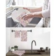 thumbnail image 5 of Pink Spring Floral Kitchen Dish Towels for Drying Dishes Set of 2, Elegant Farmhouse Flowers Birds Watercolor Waffle Weave Microfiber Hand Tea Bathroom Towels Quick Dry & Absorbent Towel 15.7x23.6, 5 of 7