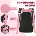 thumbnail image 4 of Kids School Backpack Set for Girls, 3 in 1 School Bag with Lunch Bag & Pencil Case for Primary Middle Students - Black, 4 of 9