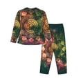 thumbnail image 2 of Kll Mandala Print Women'S Long Sleeve Pajamas With Pants Sleepwear Loungewear 2 Set-Small, 2 of 9