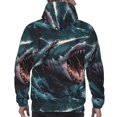 thumbnail image 7 of Lsque Wave Chain Shark Pattern Casual Men's Hoodie,Hooded Sweatshirt with Kangaroo Pocket,Pullover Hoodie-4X-Large, 7 of 7