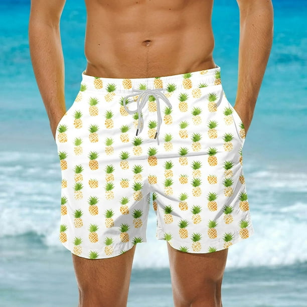 Pantalones cortos de playa holgados de verano para hombre, con bolsillos, para nadar.