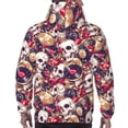 thumbnail image 7 of Uemuo Skull record artist Pattern Men's Hoodie - Casual Pullover Hoodie with Kangaroo Pocket, Stylish Hooded Sweatshirt for Everyday Wear-3X-Large, 7 of 7