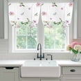 thumbnail image 5 of Farmhouse Floral Tie Up Curtain 63 Inches Long, Wildflowers Herb Plant Fields Countryside Balloon Style Kitchen Window Curtain Over Sink, Small Window Rod Pocket Curtain 42"x63", 5 of 9