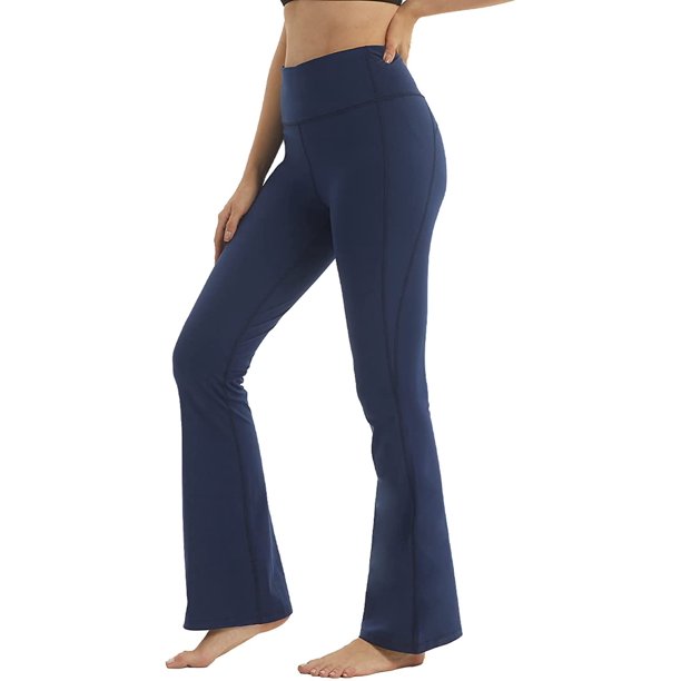 LANBAOSI Women Black Yoga Pants Flare Legging Wide Leg Sweatpants Dress