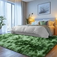 thumbnail image 6 of ZENELESS Large Fluffy Area Rugs for Living Room,8x10 Shag Rectangular Carpets for Bedroom, Tie-Dye Dark Green, 6 of 7