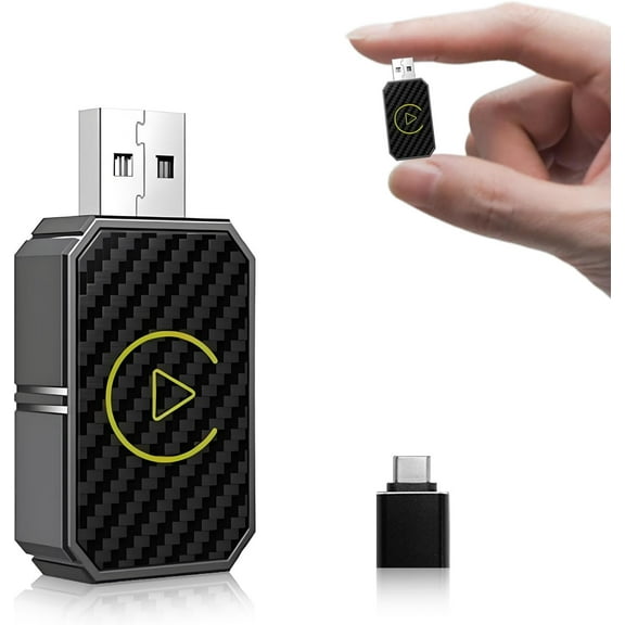 Carlikeit Wireless CarPlay Adapter 2 in 1, Mini Wireless Carplay Adapter Stable Smallest, Bluetooth Connection, Plug & Play, No Latency for iPhone & Android Auto