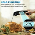 thumbnail image 3 of Instant Read Meat Thermometer Digital, delpattern Food Thermometer for Cooking, Waterproof Grill Thermometer with Backlight & Calibration for Baking,Liquids,Candy,Clean, Black, 3 of 8
