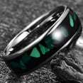 thumbnail image 4 of 8mm Men's Dome Polished Silver Inlaid With Large Pieces Of Broken Malachite, 4 of 5