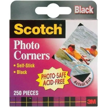 006B PHOTO CORNERS BLK 250/PK