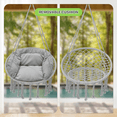 thumbnail image 6 of Magshion Macrame Hanging Chair Swing Chair with Cushion, Bohemian Style Cotton Rope Mesh Hammock Chair for Indoor, Outdoor, Home, Garden, Patio, Yard, Grey, 6 of 9