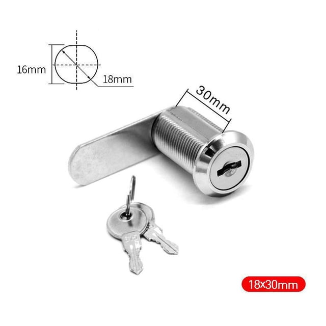 16-30mm Cam Lock Locker Furniture Lock Post Mail Box Cabinet Drawer Cam Lock With 2 Key Furniture Hardware