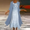 thumbnail image 1 of Babysbule Ensembles de Détente pour Femmes Liquidation Ensemble Robe Deux Pièces Imprimé Manches 3/4 Col Rond Ample Jupe Survêtement Vêtements de Maison, 1 of 6
