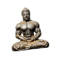 thumbnail image 2 of Flynix Mini Buddha Statue Portable Retro Buddhism Figure for Landscape Office Decor Rust color, 2 of 10