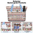 thumbnail image 2 of Tote Bag for Women - Red and Green Christmas Snowman Pattern Shoulder Bag - Large Utility Work Duffle Bag with Zipper Handbag for Travel, Work, Sprots, 2 of 5