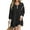Black, variant on Long Sleeved Women Patchwork Quarter Zipper Loose Ruffle Sweatshirt Dress