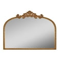24" x 34" Filigree Arch Metal Mantle Mirror Decor in Gold
