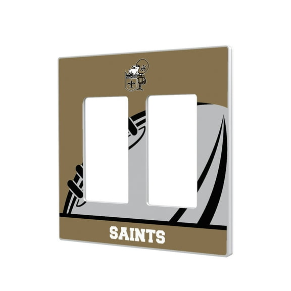 New Orleans Saints Passtime Design Double Rocker Lightswitch Plate