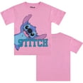 thumbnail image 3 of Disney Lilo and Stitch Girls Short Sleeve T-Shirt- Stitch Girls Tee Sizes 4-16 Hot Pink, 3 of 5