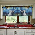 thumbnail image 3 of Wobogo American Shorthair Cat Kitchen Curtains 2 Piece Set Symmetrical Design Light Filtering Small Window Drapes Suitable for Bathroom Laundry Room and RV 57x24in, 3 of 9