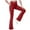 Wine, variant on Girl's Cross-Waist Flare Yoga Pants, Solid Color Bootcut Leggings with Pockets, Elastic Band Casual & Sport Wear for Teen 13-14 Years