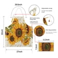 thumbnail image 7 of Beige Calligraphy Sunflower Pattern Apron-Garden Aprons for Women with Pockets-Cotton Linen Waterproof Kitchen Cooking Gardening Aprons Adjustable for Kitchen,Cooking,BBQ and Salon 33x27 Inch, 7 of 7