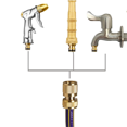 thumbnail image 6 of 5-Piece Set of Garden Hose Brass Quick Connectors GHT Threaded Connection Accessories Water Pipe Leak-Free Connectors, 6 of 7