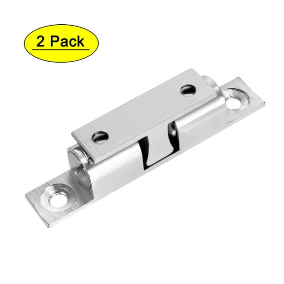 Uxcell 70mm Furniture Brass Double Ball Catch Tension Latch Silver Tone 2 Pack