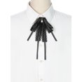 thumbnail image 4 of DARING DIVA Women's Ribbon Lace Bow Tie Pre-Tied Corsage Bow Tie Black, 4 of 5