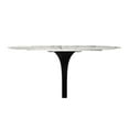 thumbnail image 3 of 40" White And Black Marble And Metal Dining Table, 3 of 3