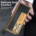 thumbnail image 7 of Dteck Luxury Leather Case for Samsung Galaxy Z Fold 4, Plating Hinges with Pen Solt Built-in Tempered Glass Front Film Cover Kickstand Case for Samsung Z Fold 4,Black?Gold, 7 of 7