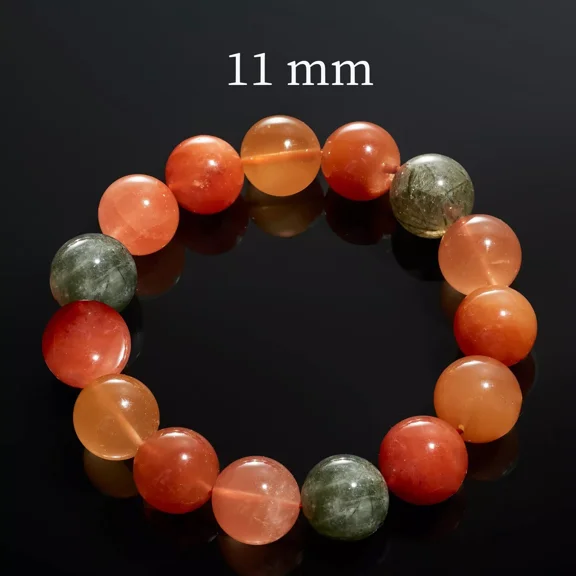 Flyshop Jewelry Natural Colored Rabbit Hair Bracelet, Colored Rutilated Quartz (Bead Dia. 11mm)