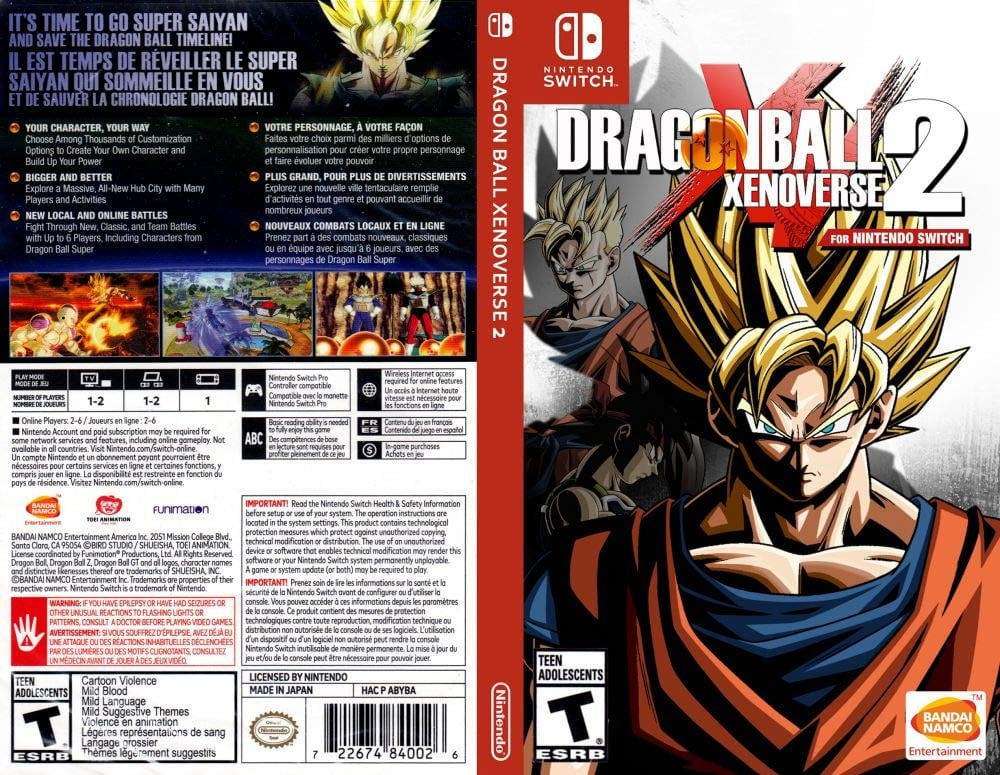 Dragon Ball Xenoverse 2 for Nintendo Switch Special Edition 2022 Chinese  Sealed