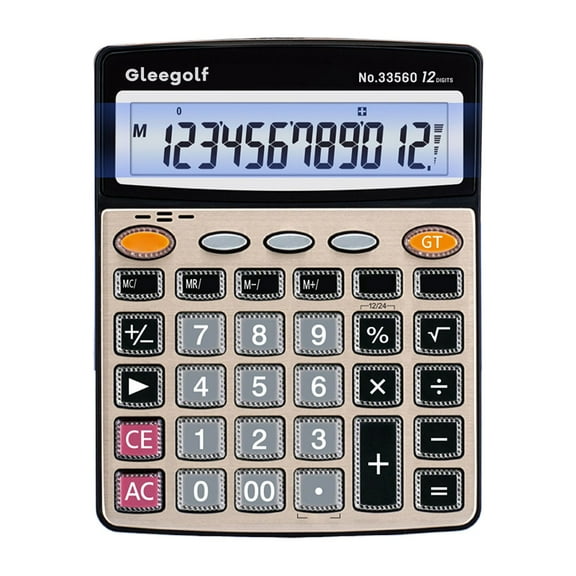 Gleegolf Calculators, Desktop 12 Digit Large Number Calculator, Large LCD Display