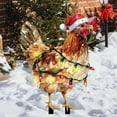 thumbnail image 5 of Christmas Light-UpOutdoor Decor, 2D Plastic Christmas Chicken Decorations with Red Christmas Hats Animal Garden Stakes for Holiday Atmosphere Rooster Lawn Rooster Decorations, 5 of 5