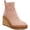 Pink, variant on Womens Black Arch Support Cushioned Removable Insole Julie Round Toe Wedge Zip-Up Leather Booties 10 M