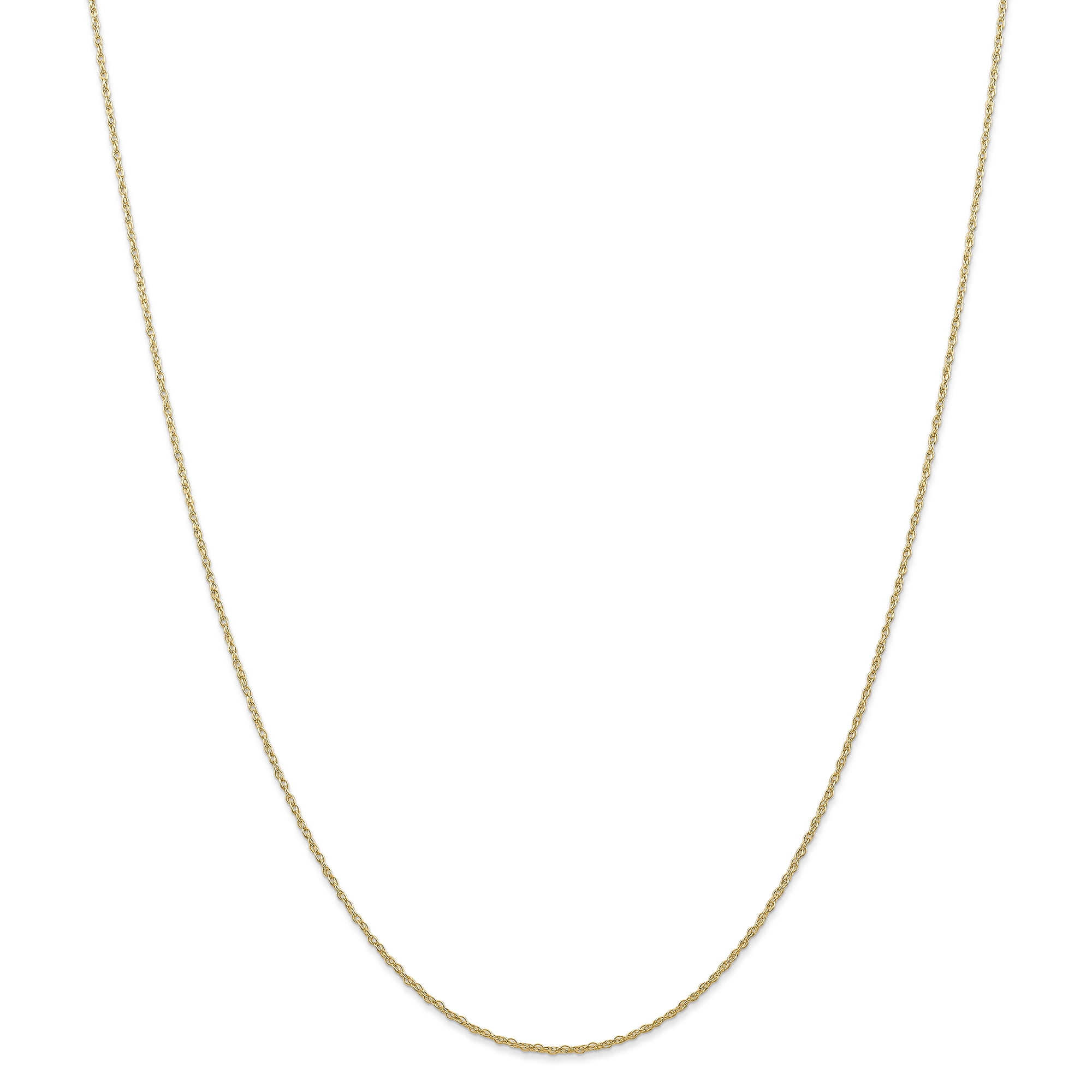 Solid 14k Yellow Gold .7mm Carded Cable Rope Chain Necklace 16-