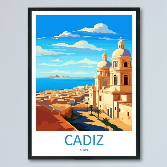 Kna Prints - 1 Pc Poster Cadiz Travel Wall Art Cadiz Wall Hanging Home Décor Cadiz Gift Art Lovers Spain Art Lover Gift Cadiz Wall Décor Cadiz Spain Poster Art, UNFRAMED-8x12
