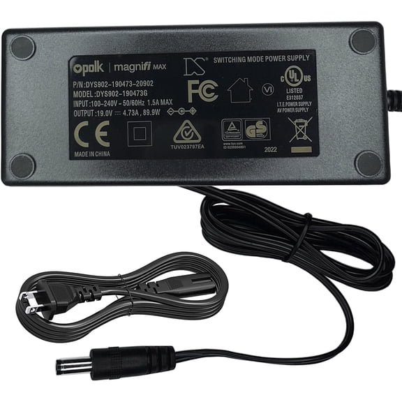 Genuine 19V AC DC Adapter for P-olk Audio MagniFi Max AM8214 AM8215 SoundBar Magni Fi Maximum-Performance Home Theater Sound Bar DYS DYS902-190473W 190473 DYS902-190473G Power Supply Charger