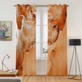 thumbnail image 2 of Marble Burnt Orange Kitchen Curtains 96 Inch Length, Modern Abstract Ink Painting Luxury Grommet Top Bedroom Living Room Curtains, Light Filtering Cafe Curtain Drapes 2 Panels Set 104''x96'', 2 of 9