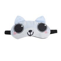 Unique Bargains 1 Pc Portable Elastic Strap Eye Mask for Home Blue Faux Silk