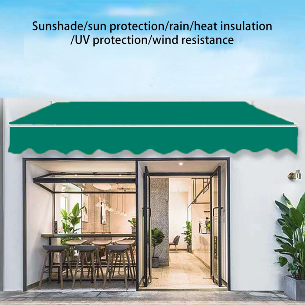 Durable Retractable Awning Fabric Replacement Diy Patio Motorized Manual Waterproof Awning Garden Canopy Sunshade Retractable Fabric Top Shelter Green 10x8 2ft Walmart Com Walmart Com