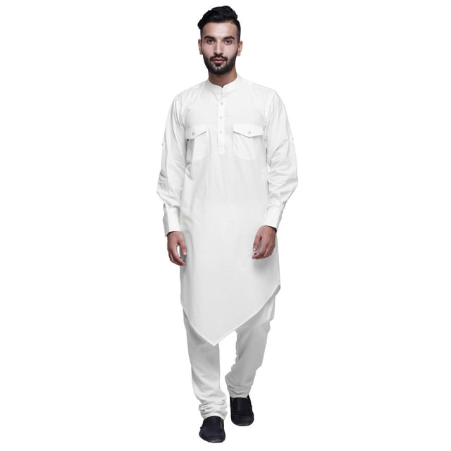 Atasi Indian Cotton Summer Kurta Mandarin Collar Long Kurta For Men
