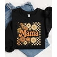 thumbnail image 3 of Trendy Mama Checkered Fall Sweatshirt for Women Orange Daisy Floral Sweater Black Sweatshirt Adult X-Large, 3 of 4