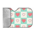 thumbnail image 2 of YFYANG Front Windshield Sun Shade, Plaid Love Pattern Foldable Car Visor for Cars, Trucks, SUVs, Medium, 2 of 9