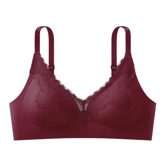 Levmjia Women's Wireless Bras Lace Comfortable Breathable Seamless Underwire Free Everyday T Shirt Bra with Adjustable Strains for Daily Wear